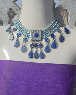 Chokar Lapiz With Turquoise Beads