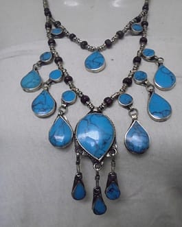 2 Lines Turquoise Vintage Necklace