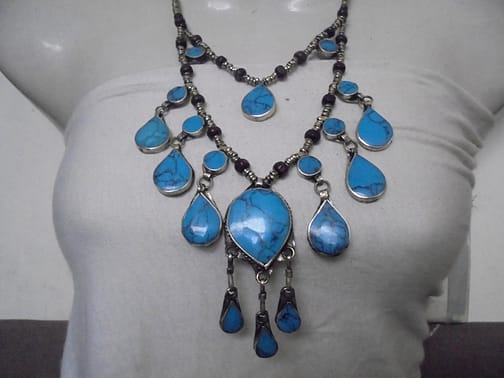 2 Lines Turquoise Vintage Necklace