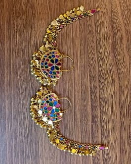 Afghan chand bali With Hair hook