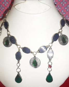 Coins and gemstone necklace