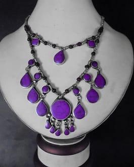 2 Lines Purple Vintage Necklace
