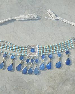 Chokar Lapiz With Turquoise Beads
