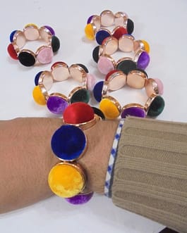 Adjustable Large Velvet Beads Bracelet